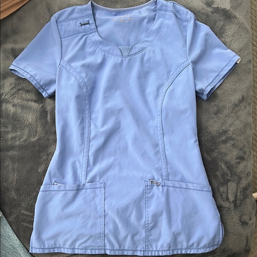 Light Blue infinity Cherokee scrub Women's Top